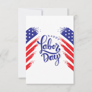 Labourdag met Amerikaanse falg Bedankkaart