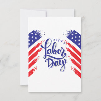 Labourdag met Amerikaanse falg Bedankkaart