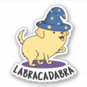 Labra-cadabra Grappige labrador hondenwoordspeling Sticker (Voorkant)