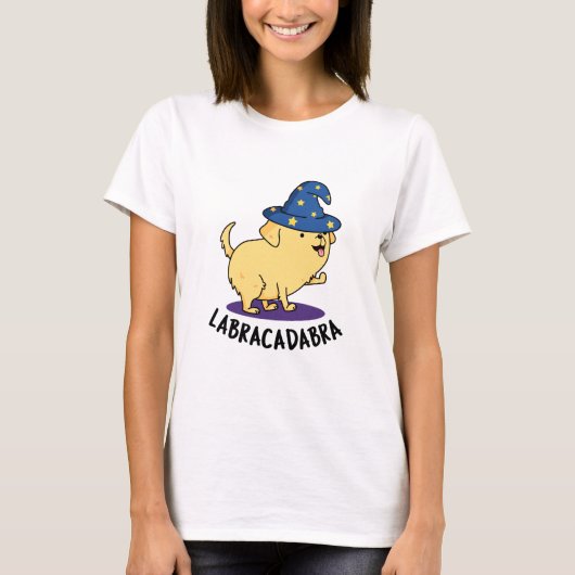 Labra-cadabra Grappige labrador hondenwoordspeling T-shirt (Voorkant)