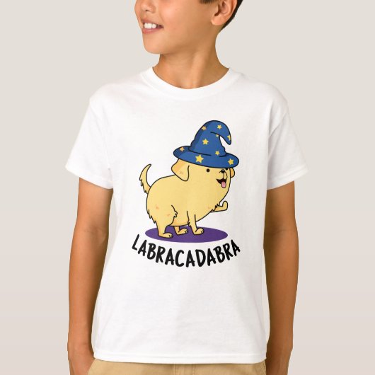 Labra-cadabra Grappige labrador hondenwoordspeling T-shirt (Voorkant)