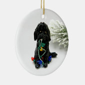 Labra Doodle Golden Doodle Dog kerstversiering Keramisch Ornament (Rechts)