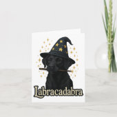 Labracadabra Grappig Zwart Lab Hond Tovenaar Hallo Kaart (Voorkant)