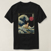 Labradle Japans Kanagawa Wave Funny Surf Dog T-shirt (Design voorkant)