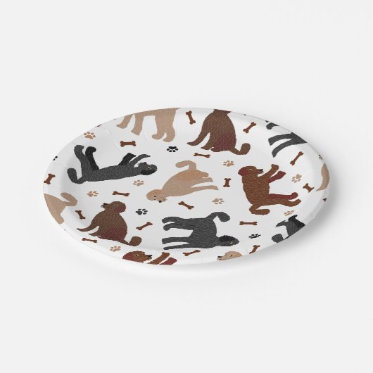 Labradoedle-Botten en -pokken Papieren Bordje (Gekanteld)