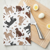 Labradoedle-Botten en -pokken Theedoek (Quarter Fold)