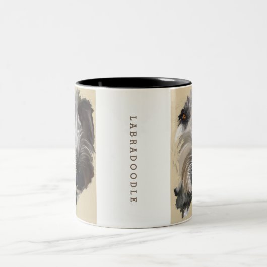 Labradoedle Coffee-Mok - Oorspronkelijke kunst Tweekleurige Koffiemok (Center)