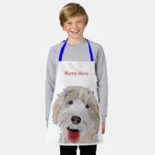 Labradoedle Cooking Chef (naam hier) Kinder Schort (Gedragen)