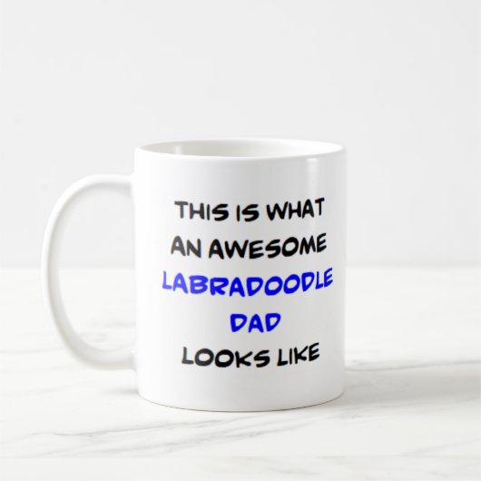 labradoedle dad , geweldige koffiemok (Links)