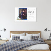 Labradoedle Dog in Leaves Dog Quote Canvas Print (Insitu (Slaapkamer))