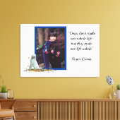 Labradoedle Dog in Leaves Dog Quote Canvas Print (Insitu (Woonkamer))
