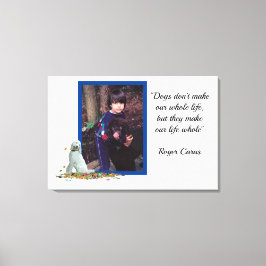 Labradoedle Dog in Leaves Dog Quote Canvas Print