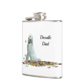 Labradoedle Dog in Leaves Drink Flask Heupfles (Links)
