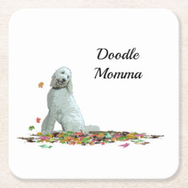 Labradoedle Dog in Leaves Paper Onderzetter