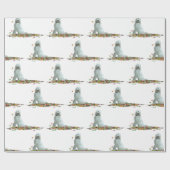 Labradoedle Dog in Leaves Wrapping Paper Cadeaupapier (Vlak)