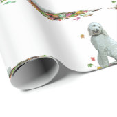 Labradoedle Dog in Leaves Wrapping Paper Cadeaupapier (Rol Hoek)