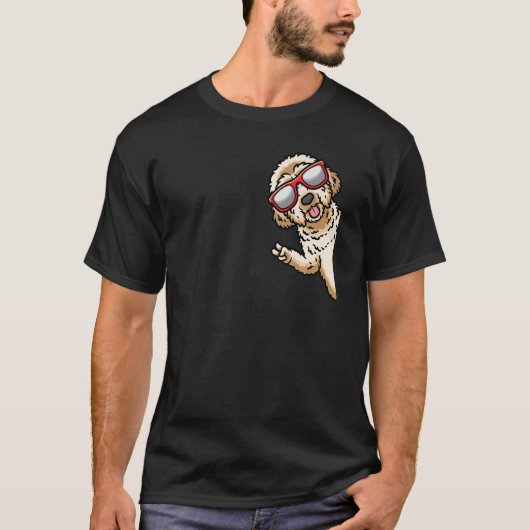 Labradoedle Dog met zonnebrillen van zijkant T-shirt (Voorkant)