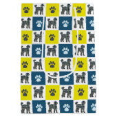 Labradoedle Dog & Paw Yellow & Black Grid Medium Cadeauzakje (Achterkant)