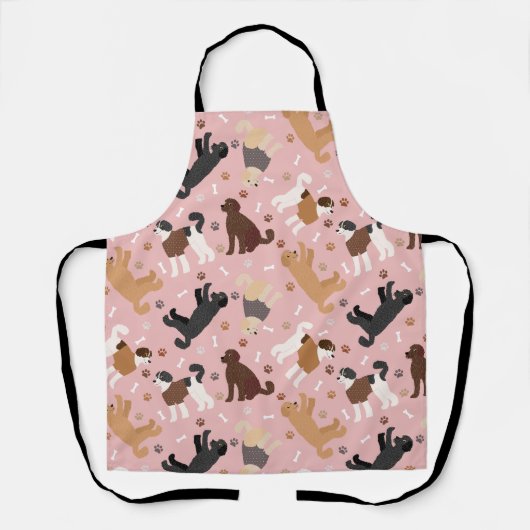 Labradoedle/Goldendoedle Botten en Paws Apron Schort (Voorkant)