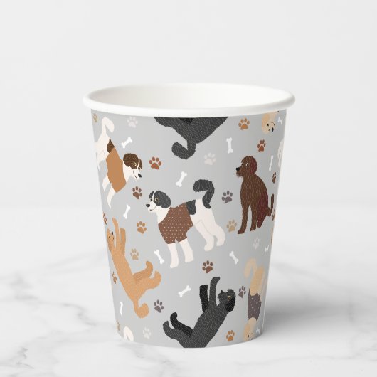 Labradoedle/Goldendoedle Botten en Paws Paper Cu Papieren Bekers (Achterkant)