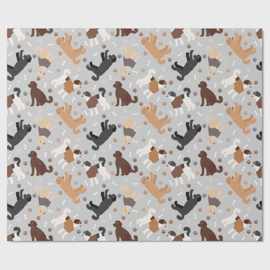Labradoedle/Goldendoedle Botten en Paws Wrapping Cadeaupapier (Vlak)
