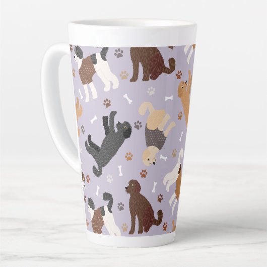 Labradoedle/Goldendoedle Botten en pokken Latte Mok (Linkerhoek)