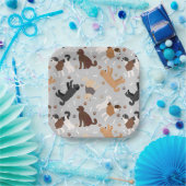 Labradoedle/Goldendoedle Botten en pokken Papieren Bordje (Feest)