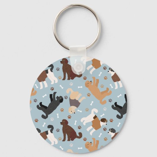 Labradoedle/Goldendoedle Botten en pokken Sleutelhanger (Voorkant)