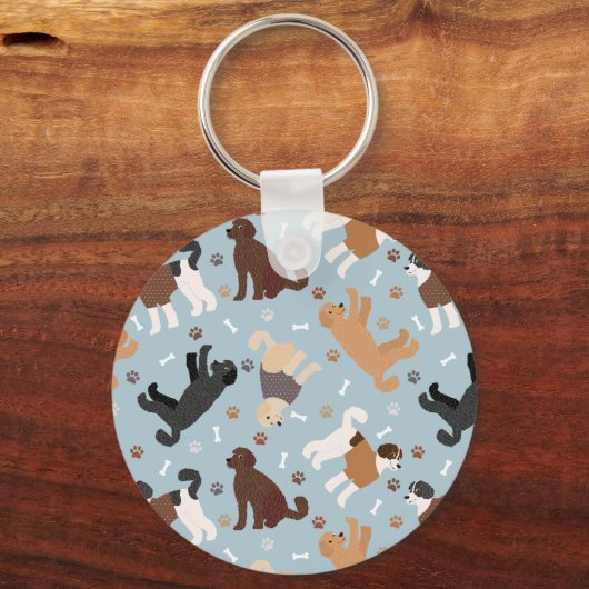 Labradoedle/Goldendoedle Botten en pokken Sleutelhanger (Voorkant)