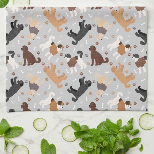 Labradoedle/Goldendoedle Botten en pokken Theedoek (Gevouwen)