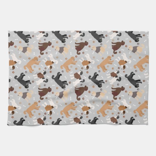 Labradoedle/Goldendoedle Botten en pokken Theedoek (Horizontaal)