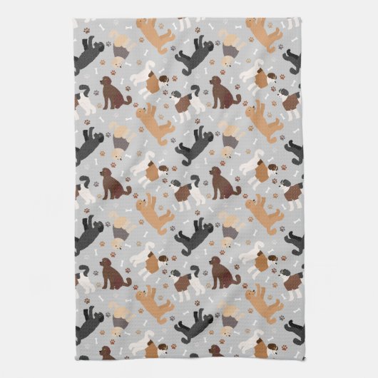 Labradoedle/Goldendoedle Botten en pokken Theedoek (Verticaal)