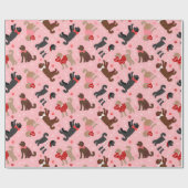 Labradoedle / Goldendoedle Valentijn Pattern Cadeaupapier (Vlak)