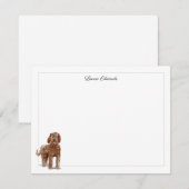 Labradoedle Gray Border Gepersonaliseerd Notitiekaartje (Voorkant / Achterkant)