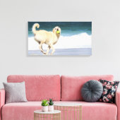 Labradoedle - Happy Day op strand Canvas Afdruk (Insitu (Woonkamer))