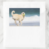 Labradoedle - Happy Day op strand Rechthoekige Sticker (Tas)