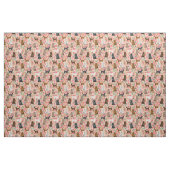 labradoedle hond  floralen perziken stof (Fat Quarter)