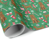 Labradoedle kersthondenbril cadeaupapier (Rol Hoek)