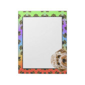 Labradoedle kleurig hondpawpatroon notitieblok (Linkerzijde)