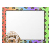 Labradoedle kleurig hondpawpatroon notitieblok (Voorkant)