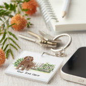Labradoedle Persoanlised Keyring Sleutelhanger (Voorkant Rechts)