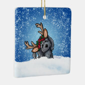 Labradoedle Reindeer Ceramic Ornament (Rechts)