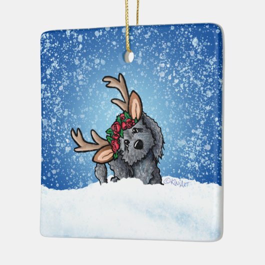 Labradoedle Reindeer Ceramic Ornament (Links)