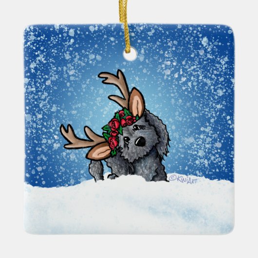 Labradoedle Reindeer Ceramic Ornament (Voorkant)