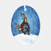 Labradoedle Reindeer Kerstkeramisch Ornament (Voorkant links)