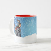Labradoedle Reindeer Mok voor tweetone kerstmis (Voorkant links)