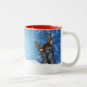 Labradoedle Reindeer Mok voor tweetone kerstmis