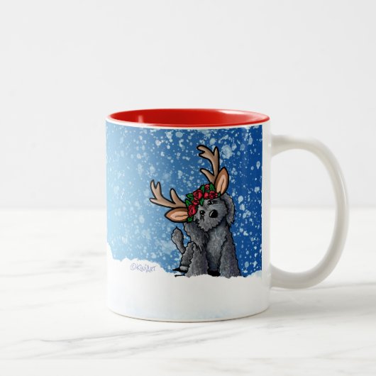 Labradoedle Reindeer Mok voor tweetone kerstmis (Rechts)