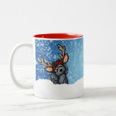Labradoedle Reindeer Mok voor tweetone kerstmis (Links)