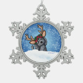 Labradoedle Reindeer Snowflake Ornament (Voorkant)